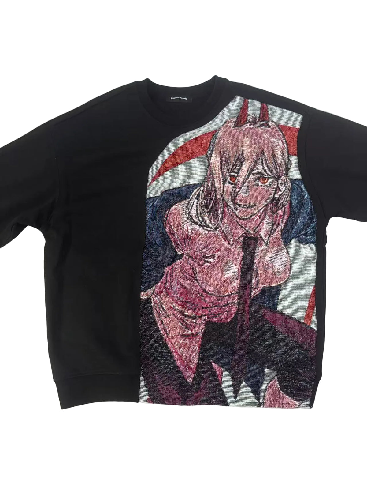 Masque Studio Chainsaw Man black oversized heavyweight sweatshirt