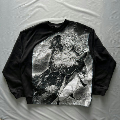 Masque Studio  One puch man black oversized heavyweight  sweatshirt