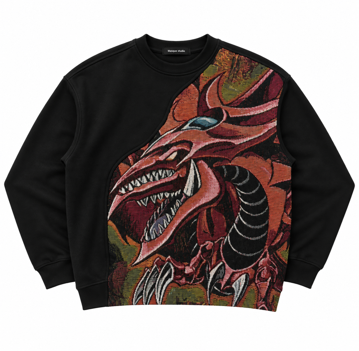 Masque Studio  Yu-gi-on black oversized heavyweight  sweatshirt